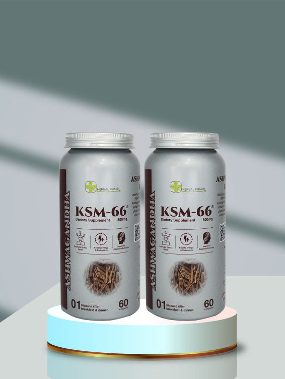 (Bundle of 2) Ashwagandha KSM-66, 60 V-Capsules